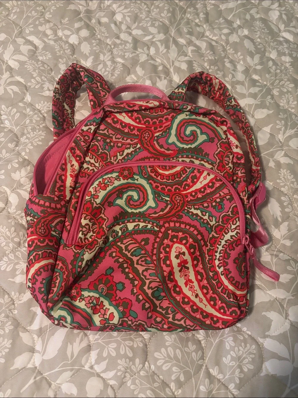 Vera Bradley Pink Paisley Pattern Womens Mini-Backpack
